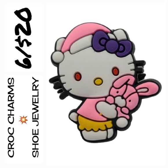 😺 Hello Kitty 🌟 Croc Charms Jibbitz Shoe Jewelry ✨️Sleepytime Pajamas Bunny - Picture 1 of 4